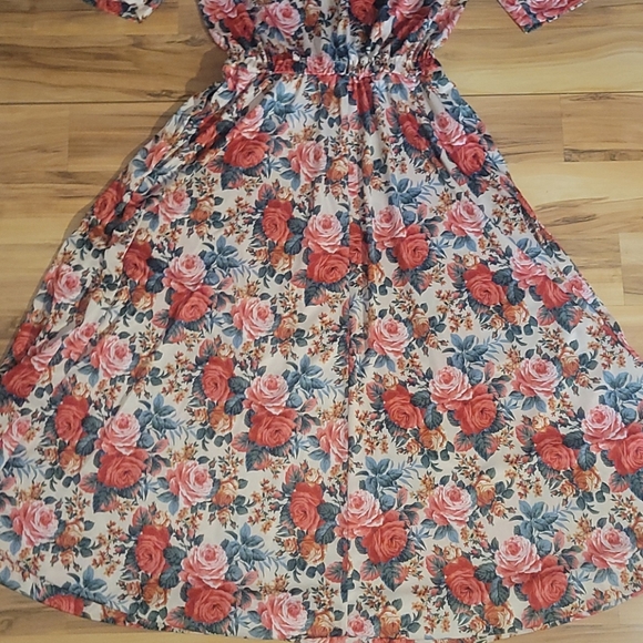 Vintage Floral Day Dress M - Picture 5 of 15